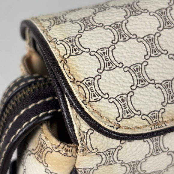 Celine Macadam handbag in coated canvas, white, for women - Picture 5 of 9